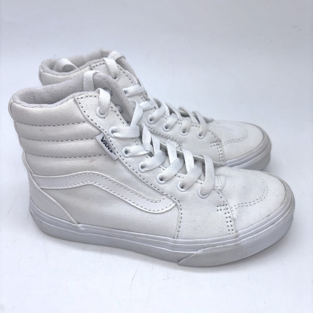 Vans All White SK8-Hi Top Sneakers Skateboarding Shoes Women's Size 7.5 Mens 6 *